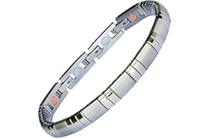 ENERGETIX-4YOU Positive Energie Edelstahl Flex Magnetarmband mit Kupfer Energetix 4you 183 Cu flexibel Silber gravierbar Magnetix Retro Design 1912 Größe S - M 16-20 cm