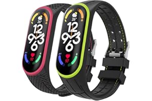 MoKo 2-PACK Strap Compatible with Xiaomi Mi Band 7/Mi Band 6/Mi Band 5, Soft Silicone Replacement Wristband Band Bracelet