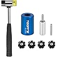 Mimoke Bike Bicycle Fork Star Nut Setting Installer Install Tool with 4 Free Star Nuts include Rubber hammer (With Rubber hammer)