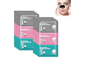 HASAIKA® Tiras Puntos Negros Nariz, Tiras Nariz para Limpieza Profunda, Get rid of blackheads in 3 steps, Elimina eficazmente puntos negros y espinillas y reduce los poros. (10 Piezas)