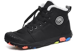 Xemuck Barfußschuhe Unisex Kinder Winterstiefel 2023 Outdoor Winter Warm rutschfest Wasserdicht Gefüttert Leicht Winterschuhe Traillaufschuhe Jungen Mädchen Trekking Wanderstiefel 30-39