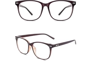 GQUEEN Gafas de Lente Transparente Moda Clásicas Cuadrado Grandes Monturas de Gafas para Mujer y Hombre PE1