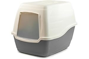 KCT Enclosed Hooded Large Cat Litter Box/Tray/Pet Loo - Grey