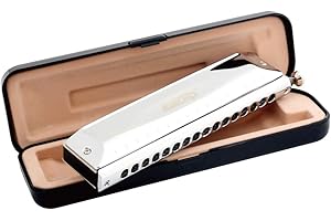 East Top 16 trous Clé d'harmonica chromatique professionnelle de 64 tonnes de C, harmonica professionnel pour adultes, musiciens de groupe et étudiants (SR)
