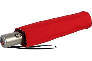 Knirps Regenschirm Slim Duomatic - klein und leicht mit Auf-Zu Automatik - red