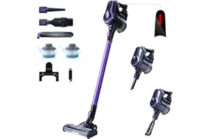 ‎FIXTFIXER FixtFixer 250W Staubsauger Kabelloser, 25000Pa Akku Staubsauger, Rohr faltbar um 90 °, Vacuum Cleaner bis zu 55 Min Laufzeit, Akkusauger kabelloser für Auto/Zuhause/Tierhaare/Hartböden (Lila)