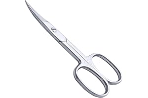 ME MAXEQUIP Cuticle Nail Scissors Curved Shape Professional Stainless Steel Beauty Scissors, for Manicure Pedicure, Eyebrows, Nose, Hair Trimming Beauty Grooming Toenails Women Men