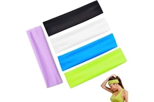ZHIHUITL Yoga Cotton Headbands,Stretchy Elastic Solid Headbands,5PCS Yoga stretch Headbands,Sports Headband, Elastic Sports Hairbands Non Slip,Suitable for Yoga, Pilates, Running, Cycling