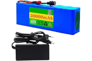 BDBLFLTZ 48V batteria agli ioni litio, 48V 30Ah 13S3P batteria scooter elettrico, con BMS + 54.6V caricabatterie, per 350W 500W 750W 1000w E-Bike Electric Bicycle Scooter XT60