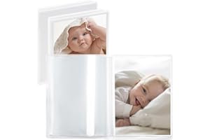 Vienrose Petit Album Photo 10x15, 3 Livres Photos Bébé 52 Pochettes, Couverture Personnalisable, Transparent