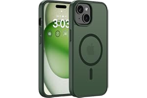 ORDA For iPhone 15 Plus Case 6.7 Inch Compatible with MagSafe, Magnetic Mobile Phone Case for iPhone 15 Plus Case, Translucent Matte Back, Thin, Shockproof, Protective Case, Green