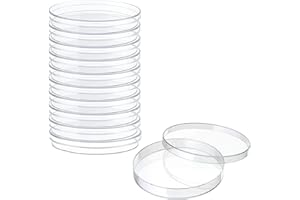 Voarge 20 x Kunststoff-Petrischalen, Kunststoff-Petrischalen Sterile Bakterienkulturschale mit Deckel 70 mm x 15 mm, Bakterienkulturschale mit Deckel für Laborkultur Bakterienhefe