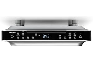 Auna KRCD 100 BT - Radio de Cocina, Bluetooth, Reproductor de CD, Temporizador, Despertador, Sintonizador FM, MP3, Pantalla LCD, 29 x 8 x 26,5 cm, 1,2 kg, 2X 12 W RMS, Negro