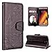 Produktbild Ledertasche Spiegel Hülle für Samsung Galaxy A3 2017, Handyhülle Lederhülle Case für Samsung Galaxy A3 2017 / A320, Schutzhülle Schmetterling Blumen Elegant Muster für Samsung Galaxy A3 2017 / A320, ZCRO Etui Schale Brieftasche Cover mit Spiegel Mirror Design Multifunktional Handytasche Hüllen Extra Dünn Wallet Flip Case Cover Kartenfach Standfunktion Klapphülle im Bookstyle Magnetisch Schutz Tasche für Samsung Galaxy A3 2017 / A320 (Schwarz)