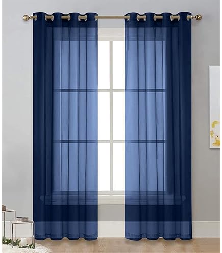 Rideaux Voilages Blancs 160x250 Cm - Anti-UV Translucides Avec œillets - Pour Salon, Chambre, Cuisine