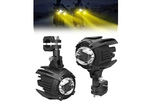 SUPAREE Motorcycle Auxiliary Lights 12V Motorbike Spotlights Motorcycle Fog Lights Yellow 3200K 9000LM con Bracket Universal IP68 for Motorbike ATV SUV Truck 2Pcs