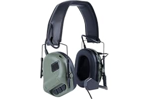 ATAIRSOFT Tactical Headset Casque de Chasse PTT pour Talkie-walkie Radio Militaire sans Fonction de réduction de Bruit (OD Green)