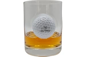 solo-pro master your game Golf Gifts for Men, Whiskey Glass with Real Golf Ball Embedded, Unique Birthday Golf Gift Fathers Day