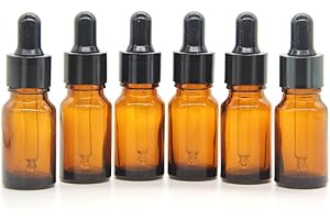 YIZHAO Amber Glass Dropper Bottles 10ml, with Glass Pipette Dropper, for Essential oil, Aromatherapy, Laboratory, Massage, Makeup, Mixing, Travel– 12Pcs