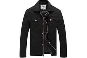 WenVen Homme Veste Légère d'Extérieur Le Printemps Manteau en Coton Décontracté Coupe-Vent Veste Chaude Veste Multipoches Veste Classique Elégante Brun foncé L
