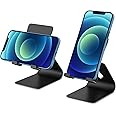 OLIGE Desktop Cell Phone Stand, Adjustable Mobile Phone Tablet Holder, Aluminum Desk Stand for iPhone 13, iPhone 12, iPhone 11, iPhone X 8 7, Galaxy S9 S8, All Mobile Phone, iPad 4-10 inch (Black)