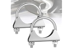 OLDPAPA 2 Pcs 65mm Exhaust Clamp, Heavy Duty Exhaust Clamps U Clamps, Special Clamp for Exhaust Pipe U-Shaped Galvanized Pipe Clamp, Exhaust U Bolts for 65mm Diameter Exhaust Tail Pipe Clamps