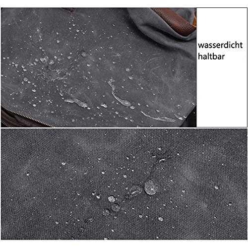 Neuleben Vintage Wasserdicht Kameratasche Aktentasche herausnehmbar Kamerafach Canvas Leder Umh  ngetasche Fototasche f  r DSLR Objektiv Laptopfach Up