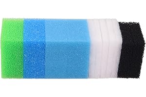INGVIEE Set Kompatibel Filterschwamm für Juwel Compact/Bioflow 3.0 / M (2X Blau Fein, 1x Blau Grob, 1x Grün Nitrat, 2X Aktivkohleschwamm, 5X Filterwatte)