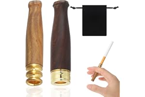2 stycken cigaretthållare i trä, handgjord cigarettspets med påse