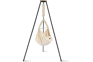 ‎SCHMUSEWOLKE BESTES FÜR BABYS SCHMUSEWOLKE Federwiege - Set mit Tipi-Gestell Anthrazit - Hängematte für Babys und Kleinkinder ab Geburt bis 3 Jahre - Bio-Baumwolle - Mit Schafwoll-Matratze