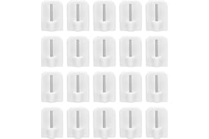 SWYSGS 20pcs des selbstklebenden Vorhangstangenhakens für Haus Badezimmer Hotel, klebende Haken, weiß