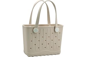 GBB Rubber Tote Bag Small Beach Bag Waterproof Outdoor Tote Bag Washable Tote Portable Travel Bag Open Handbag for Daily