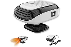 ‎APODESS APODESS Auto Heizung 12V, 2026 Neu 2 in 1 Tragbare Autoheizung Heizlüfter Windschutzscheibe Entfroster Demister 360° Drehbar für Auto Heizen, Entfrosten und Entnebeln (Weiß)