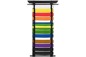 SUMNACON Espositore per 12 cinture in bambù per arti marziali, organizer da parete per karate e taekwondo, per studenti di taekwondo, karate (senza cinture)