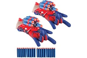 CACACOOK Spider Launcher Handschuhe, 2 Stück Spider Shooter Kinder Cosplay Handschuh Launcher Handgelenk Spielzeug Set Spider Spielzeug Lustiges Lernspielzeug Kostüm Requisiten Geschenk für Kinder Fans