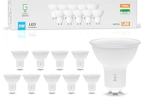 NUOVA GERMANY Ampoules LED GU10, 8W Equivalent à 100W, 980 lumens, Longue durée, Faible consommation, Non dimmable, 10 pièces (Lumière chaude 3000k)