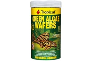 TROPICAL Green Algae WAFERS 250ml / 113g - Alimento con espirulina, Algas en Hojas de catappa para Peces Que Toman alimento en el Fondo del Acuario