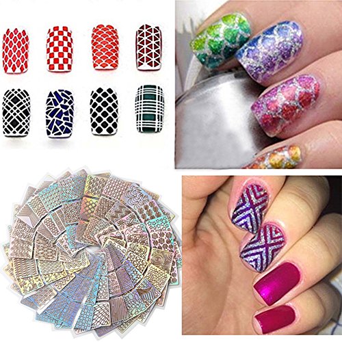 Blue Vessel 24pcs/set Nagelaufkleber Vinyls Nail Art Maniküre Schablone DIY Stanzwerkzeuge - 2