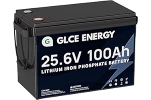 [Mini-Version] Batterie GLCE ENERGY LiFePO4 24V 100Ah, 4000~15 000 + batterie à cycle profond pour camping-car, marine, stockage d'énergie solaire, alimentation de secours, camping et plus encore.