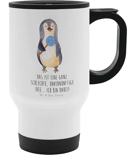Mr. & Mrs. Panda Kindertasse Mit Otter-Motiv - 300 Ml, Bruchsicherer Kunststoff, Lustiger Spruch "Tschüß Winterspeck"