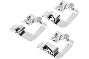 TANCUDER 3 Stück Nähfüße Nähmaschine Presser Fuß Nähfüsse Gerollte Saum Druck Fuß 3 Größen Normalnähfuß (1/2 Zoll, 3/4 Zoll, 1 Zoll) für meisten Nähmaschinen,Husqvarna, Brother Nähmaschinen, Singer