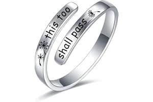 SALLOOG 925 Sterling Silver Rings Inspirational Jewelry for Women Faith Cross Ring Gifts for Daughter Teen Girls Friend Faith Over Fear Wrap Open Ring Adjustable