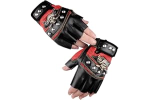 AFINDER Cool Skull Rivets PU Pelle Mezza Finger Guanti Traspirante Mesh Antiscivolo Ciclismo Guida Moto Biker Guanti Guanti Mittens