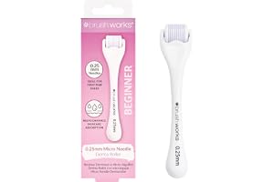 Brushworks Micro Needle Derma Roller | 540 nålar, mikronätning för ansikte, ökar serumabsorptionen, jämnare hud, hudutstrålni