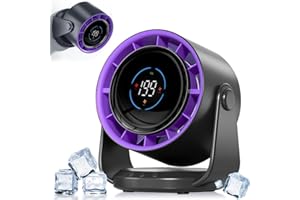 CATGIFF Ventilateur de Bureau,5000mAh Ventilateur à Pile,Affichage LED,1-199 vitesses et tête rotative à 105°, Ventilador de Pared de Puissant Flux d'Air pour Bureau et Maison,Chambre,cuisine