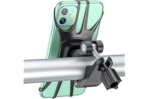 EOIWUY Support Telephone Velo, Réglable 360° Rotation Support Telephone Moto Anti Vibration, Guidon Universel Porte Telephone Velo pour Trotinette Electrique, Scooter, 4.7-6.8 Pouces Smartphones