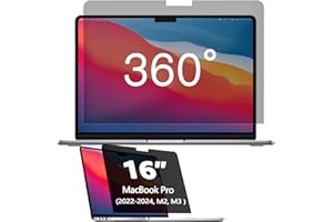 Phimoos 360° Full Coverage Privacy Screen Protector for Macbook Pro 16 inch (2021-2024, M1/M2/M3/M4), HD clarity, Anti-Scratch, Anti Blue light,Anti Glare,Ultra-thin 360° Anti Spy Screen Privacy Film