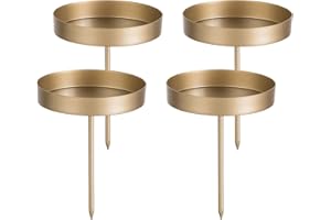 ‎ROMADEDI Romadedi Kerzenhalter Adventskranz Gold Stumpenkerzen 6cm: 4er Set Advent Kerzenständer ohne Dorn Stabkerzenhalter zum Stecken Adventsteller Kerzenstecker Kerzenpick Halterung Für Kranz Led Kerzen