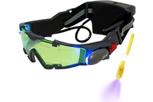 TiooDre Kids Night Vision Goggles, Light-up Spy Kids Goggles Night Mission Goggles with Watercolor Pen Spy Gear Set Adjustable with Flip-Out Lights for Junior Secret Agent Role Play in the Dark