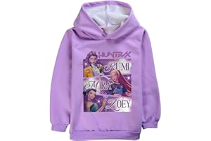 Moollyfox Huntrix - Felpa con cappuccio per bambini, con fodera in velluto, calda stampa a fumetti, con cappuccio, regalo